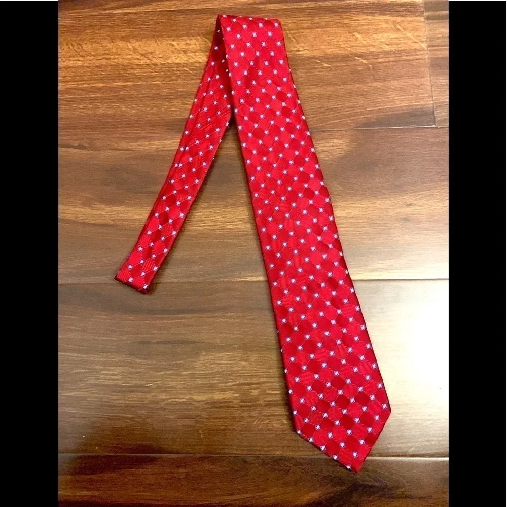 JOS. A. BANK Red 100% Silk Hand Made Necktie
